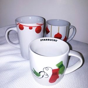 Starbucks holiday mugs set of 3